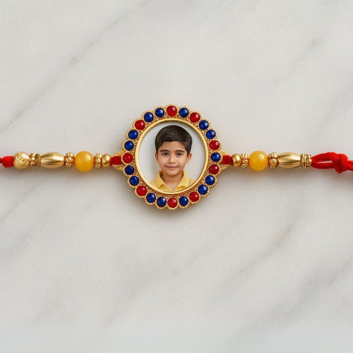 Personalized photo stone Rakhi