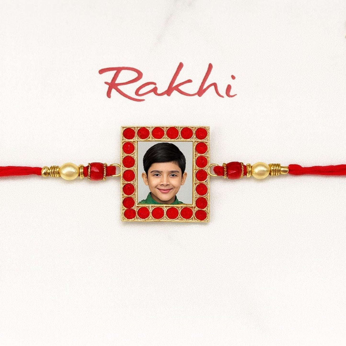 Personalized photo stone Rakhi