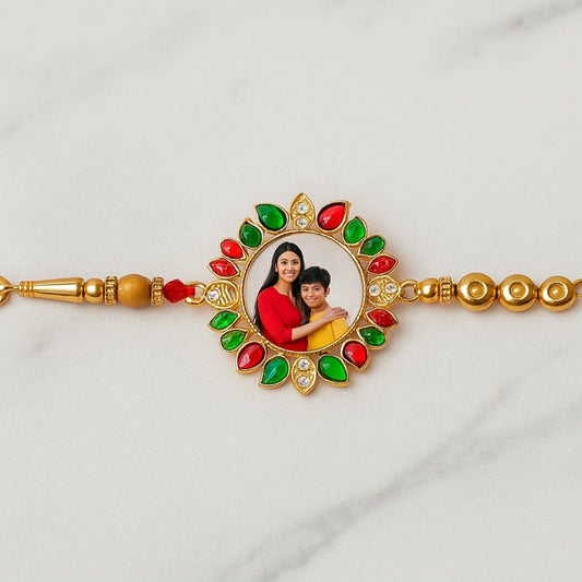 Personalized Photo Bracelet Stone Rakhi