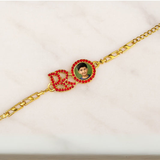 Personalized Photo Bracelet Stone  Rakhi