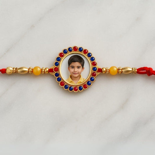 Personalized photo stone Rakhi